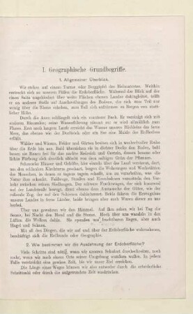 I. Geographische Grundbegriffe