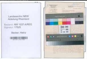 Entnazifizierung Heinz Becker , geb. 26.04.1907 ()