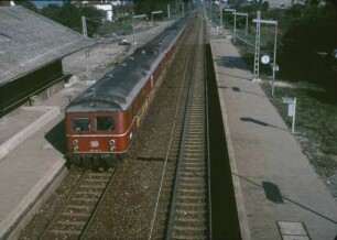 Winterbach elTW 455 107 455 105 N4266 Hochbahnsteig Güterschuppen