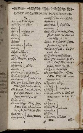 Index Vocabulorum Difficiliorum.