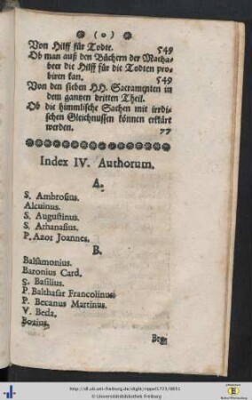 Index IV. Authorum.