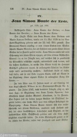 IV. Jean Simon Bonte der Erste, geb. 1729; gest. 1805