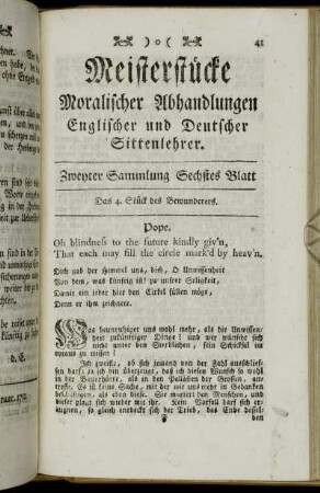 Zweyter Sammlung Sechstes Blatt.