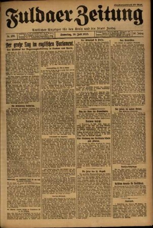 Ausgabe vom Samstag, den 14. Juli 1923.