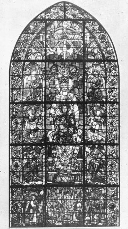 Chartres, Kathedrale Notre-Dame, Chor, südliches Seitenschiff, Fenster Notre-Dame la Belle Verrière, l. Lanzette