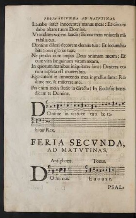 Feria Secunda, Ad Matutinas.