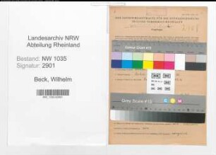 Entnazifizierung Wilhelm Beck , geb. 18.08.1902 (Foerdermaschinist)