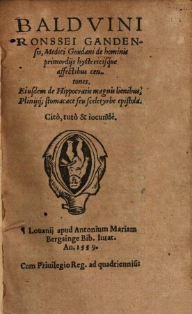 De hominis primordiis hystericisque affectibus centones ...