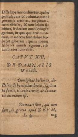 Caput XIII, De Damnatis et mundo.