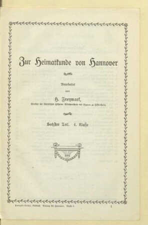 Zur Heimatkunde von Hannover