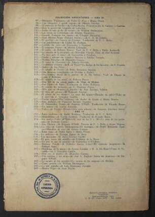 Colección Argentores - Año III