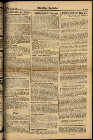 Zweite Ausgabe vom Mittwoch, den 22. März 1939.