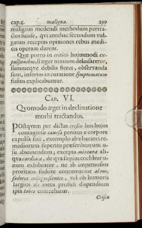 Cap. VI. Quomodo æger in declinatione morbi tractandus.