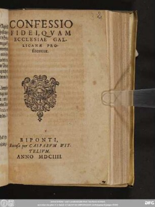 Confessio Fidei, Qvam Ecclesiae Gallicanæ Profitentur.