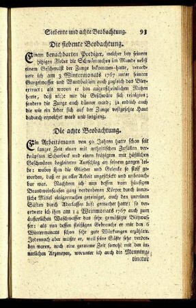 Die achte Beobachtung. - Die vierzehnte Beobachtung.
