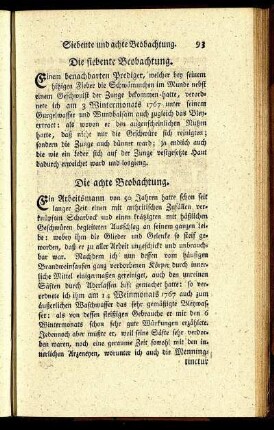 Die achte Beobachtung. - Die vierzehnte Beobachtung.