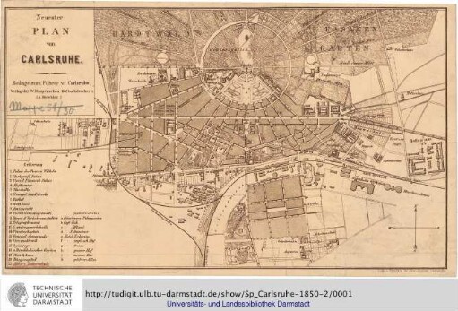 Neuester Plan von Carlsruhe : Beilage zum Führer v. Carlsruhe
