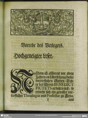 Vorrede des Verlegers