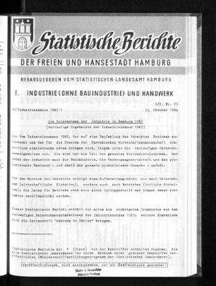 Die Unternehmen der Industrie in Hamburg 1962 : Lfd. Nr. 25