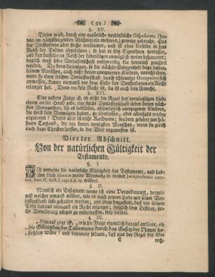 Vierter Abschnitt. Von der natürlichen Gültigkeit der Testamente
