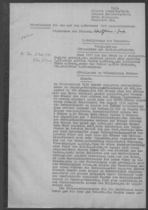 Weilheim/Teck: Pfarrbericht mit Visitationsbericht ("Äußerung zum Pfarrbericht und zur Visitation") 1945