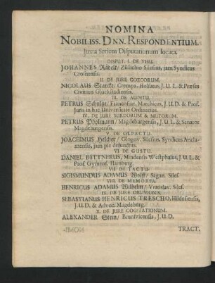 Nomina Respondentium