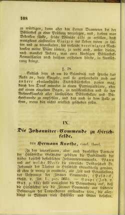 Die Johanniter-Commende zu Hirschfelde