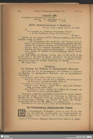 Zur Preissteigerung photographischer Papiere