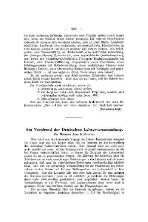 Am Vorabend der Deutschen Lehrerversammlung