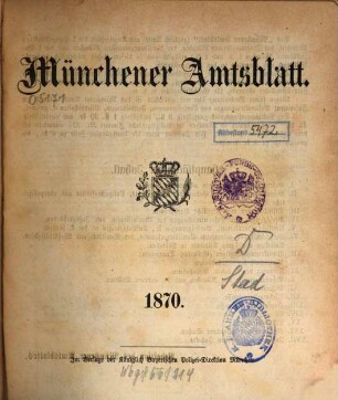 Münchener Amtsblatt. 1870