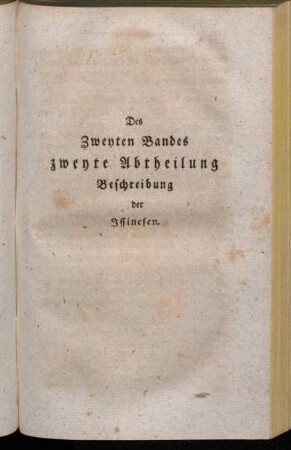 Des Zweyten Bandes zweyte Abtheilung. Beschreibung der Issinesen