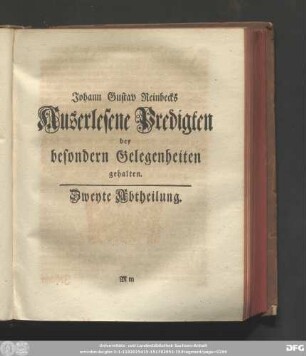 Zweyte Abtheilung.