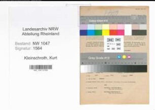 Entnazifizierung Kurt Kleinschroth , geb. 28.01.1903 (Kaufmann)