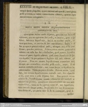 §. X. Minus Recte Omnem Sequestrationem Contractum Dici
