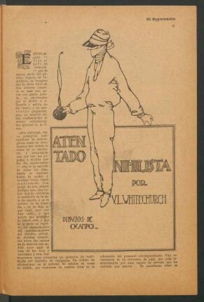 Atentado nihilista : Dibujos de Ocampo.