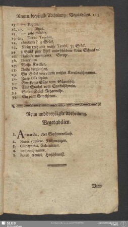 Neun und dreyßigste Abtheilung. Vegetabilien