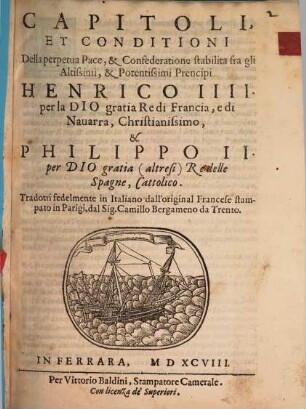 Capitoli ... della perpetua pace