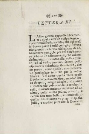 Lettera XI. (unvollständig) + Argomento