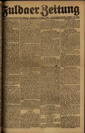 Ausgabe vom Donnerstag, den 11. September 1919.