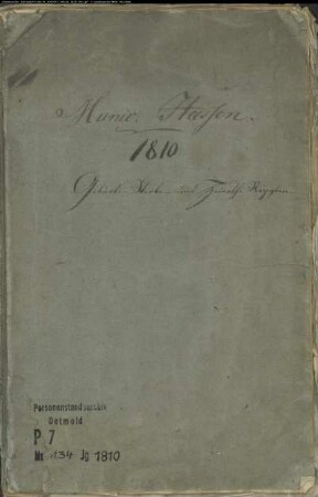 Zivilstandsregister der Munizipalität Heessen (GAHT 1810). (Gemeinde: Enniger, Kreis Beckum)