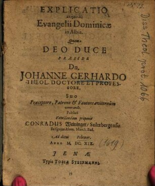 Explicatio elenktikē Evangelii Dominicae in Albis