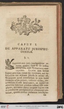 Caput I: De Apparatu Jurisprudentiæ