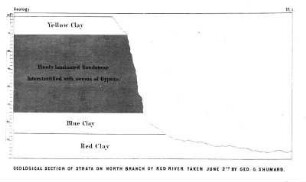 Section of strata on north branch of Red river, taken June 2