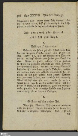 Acht und dreyßigstes Kapitel. Von der Grillage