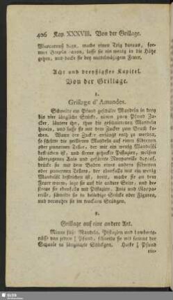 Acht und dreyßigstes Kapitel. Von der Grillage