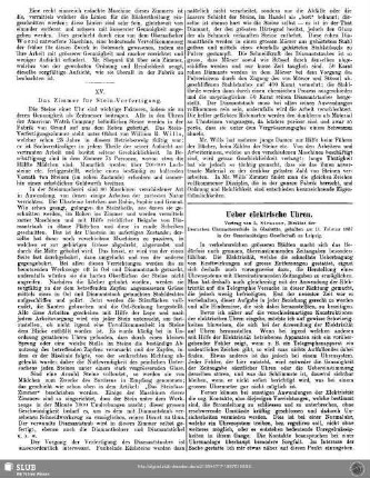 Ueber elektrische Uhren