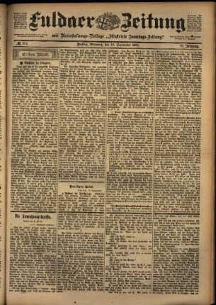 Erste Ausgabe vom Mittwoch, den 18. September 1901.