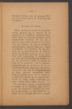 El deber del Senado