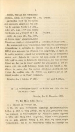 II. De Gouverneur-Generaal en Raden van Indie aan het Oost-Indisch Comité ... 20 December 1799