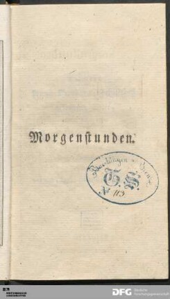 Morgenstunden